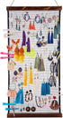 FEQO Earring Organizer, Hanging Mesh Holder with 20 Pieces S Shape Black Hooks, Jewelry Display Organizer