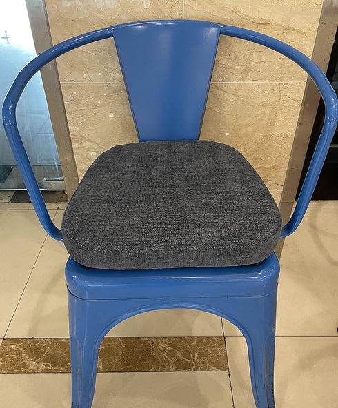 2 Pack 14x14 Inches, 2 Inch 2 Count Loveboat Navy Metal Dining Chair Pads, Chenille Fabric, High Density Foam Insert