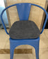 2 Pack 14x14 Inches, 2 Inch 2 Count Loveboat Navy Metal Dining Chair Pads, Chenille Fabric, High Density Foam Insert
