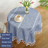 24''x24'', Country Summer Dusty Blue and White Small Tablecloth Spring Boho Square Nightstand Cover, Rusitc Farmhouse