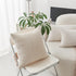 Home Brilliant Large Euro Pillow Sham, Super Soft Plush Corduroy Textured Cover, 26 x 26 (Cream Cheese)