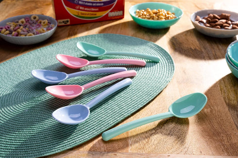 Plastic Spoon Set, Portable Reusable Dinner Scoops for Cereal, Soup, Porridge, Home Kitchen Buffet, Made in USA