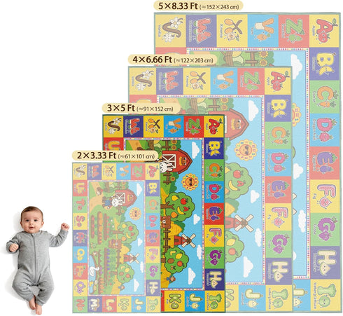 3x5 36"x60" Upgrade Ultra Non Slip ABC Rugs for Kids Playroom, Washable Alphabet Floor Mat for Toddlers, Educational