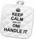 3D Rose Keep Calm and Let Omi Handle It - Fun Funny Grandma Grandmother Gift Pot Holder, 8 x 8