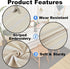 Limalred 24x24 Inch Rustic Striped Embroidery Small Square Tablecloth, Openwork Heavy Weight Linen Wrinkle Resistant