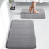 Yimobra Memory Foam Bathroom Rugs Set, 2 Piece Super Soft Absorbent Quick Dry Bath Mat, Non Slip Floor Carpet (Gray)