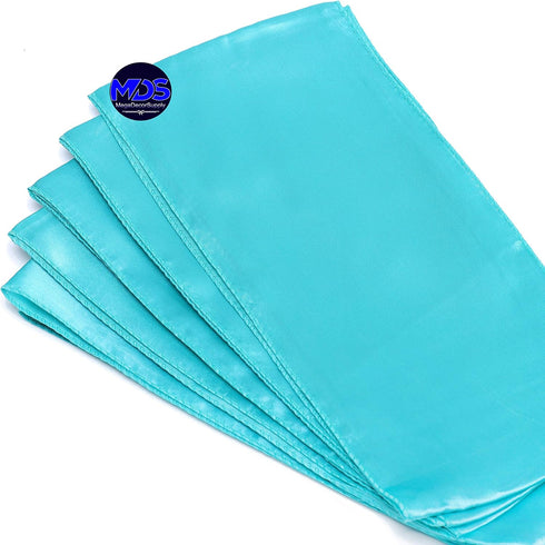 MDS Pack of 25 PCS Satin Chair Sashes, Charmeuse Sateen Dining Chair Bows, 7 x 108 Inch, Teal