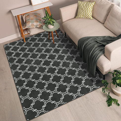 3x5 Chicrug Shag Geometric Modern Area Rug for Bedroom, Feet Memory Foam Indoor Carpet, Fluffy Rug for Living Room