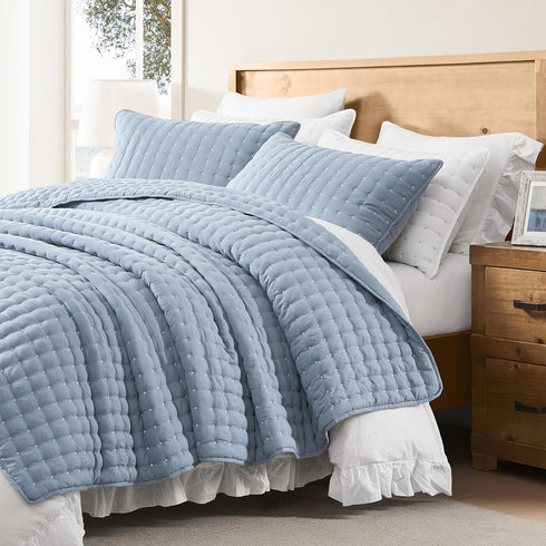 WDCOZY Sets 2 68x90 inches, Twin Quit Size Bedding with Pillow Sham, Lightweight Soft Bedspread Coverlet, Quilted