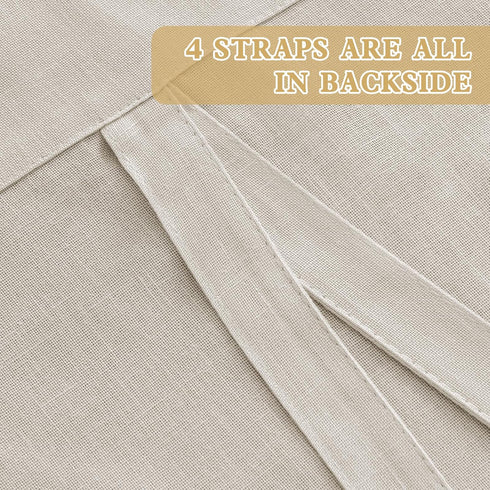 H.VERSAILTEX 63 Inch Tie Up Linen Curtains, Natural Textured Privacy Curtain, Multi Hanging Ways, 42x63