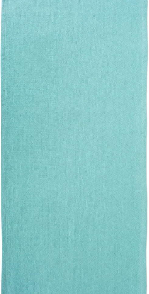 DII Everyday Collection Fringed Solid Table Runner, 14x72, Aqua