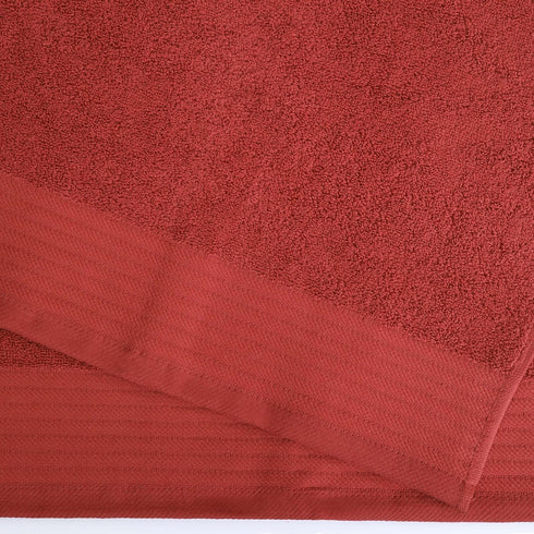 Superior Turkish Cotton Jacquard Solid 12-Piece Washcloth/Face Towel Set, Quick Dry Small Decorative Towels in Maroon