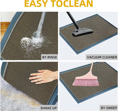 Welcome Doormat for Front Door, Durable Non-Slip Outdoor Indoor Rug 29.5" x 17.7" for High Traffic Areas