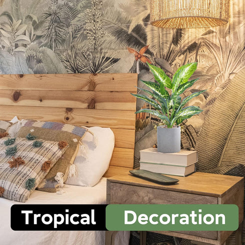 16" Small Artificial Tropical Fake Plants for Indoor Office Desk, Shelf, Bathroom Home Decor