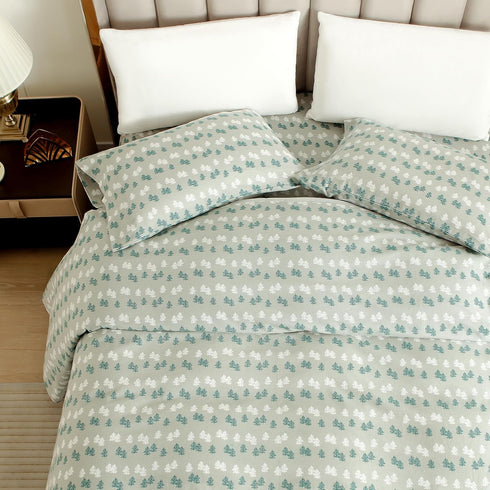 4-Piece 100% Set Cozy Elegant Comfort Ultra Soft Turkish Cotton Flannel Sheet - Holiday Christmas Flannel Sheets, Warm