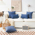 Home Brilliant Set of 2 Linen Euro Shams, Large Throw Pillow Covers for Couch, 26 x 26 Inch (66x66 cm), Navy Blue