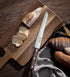Bread Knife 8 Inch with Sheath, German High Carbon Stainless Steel, Ergonomic Grip Full Tang Wood Handle