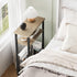 MMEOLUOOK 3 MLBZ22GR Narrow Side Table with Storage Basket Skinny End Tables for Smalls Spaces Tier Sofa Table Small