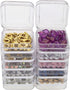 The Beadsmith Personality Case, 2 Clear Square Stacker Jars for Storage of Small Items, Crafts, and Jewelry