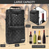 opux 2 Bottle Wine Tote Carrier, Insulated Leakproof Cooler Bag for Travel, Picnic, Black