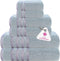CASA COPENHAGEN Zero Twist 6Pcs 100% Egyptian Cotton Large Designer Towels Gift