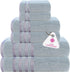 CASA COPENHAGEN Zero Twist 6Pcs 100% Egyptian Cotton Large Designer Towels Gift