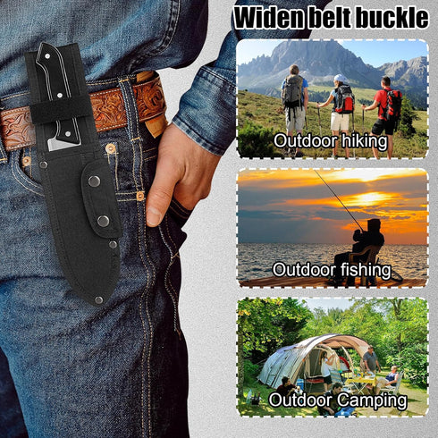 Universal Knife Sheath, Oxford Chef Knife Sheaths for Fixed Blade Knives, Black, 8 * 2 Inch