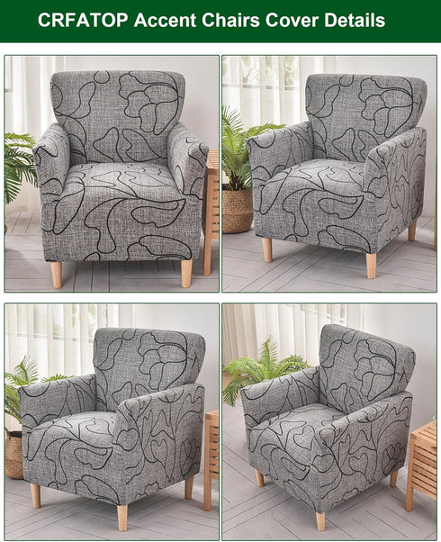 1-Piece Sofa,B64 CRFATOP Stretch Modern Banquet Armchair Slipcover Accent Chair Covers with Arms Soft Chair Slipcovers