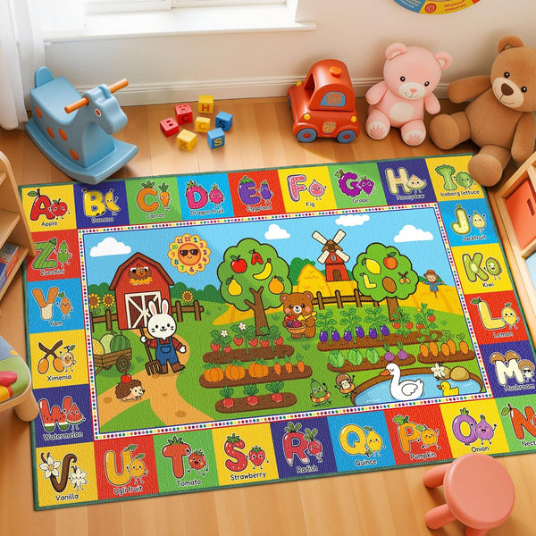 Upgrade Ultra Non Slip ABC Rugs for Kids Playroom, 3x5 Washable Alphabet