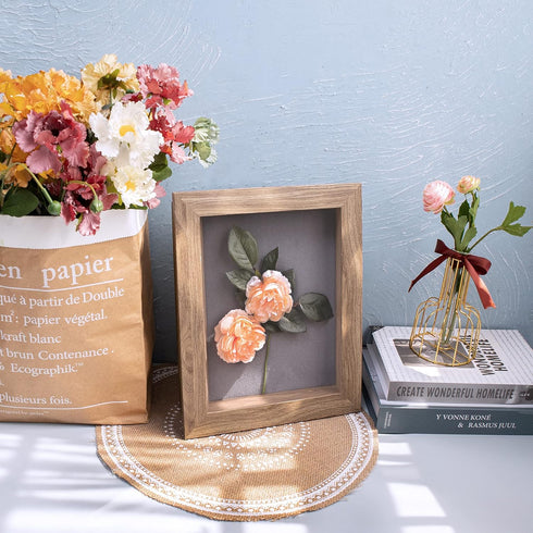 Frametory 8.5x11 Shadow Box Frame - Front Opening, 2 inch Depth Display Box for Wall and Tabletop, Memory Box (Tan)
