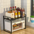 Redrubbit Extendable Microwave Oven Rack, Heavy Duty Steel Metal Shelf, Adjustable Height for Kitchen Counter
