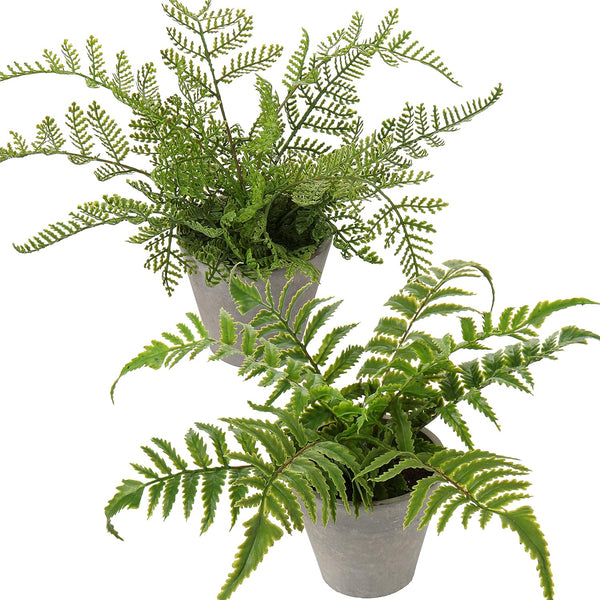 Briful 2PCS Faux Fern Eucalyptus Potted Plants, Artificial Greenery Décor for Indoor Home Office Bathroom