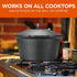 COMMERCIAL CHEF 2 Quart Cast Iron Saucepan, Dutch Oven with Lid and Looped Handle for Indoor & Outdoor Cooking