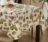Newbridge 60 102 Inch Countryside x Rectangle Vinyl Tablecloth with Flannel Backing, Lucca Olive Oil Print, Indoor