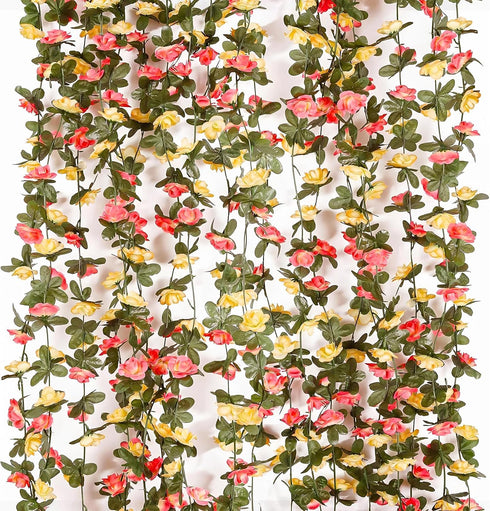 Miracliy 9Pcs 74FT Flower Garland, Artificial Rose Arch Vines for Wedding, Garden Tea Party Decoration