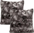 Chanasya Premium Decorative Pillow Covers – Plush Faux Fur, 18" x 18”, Gray, 2 Covers, Great for Bed or Sofa