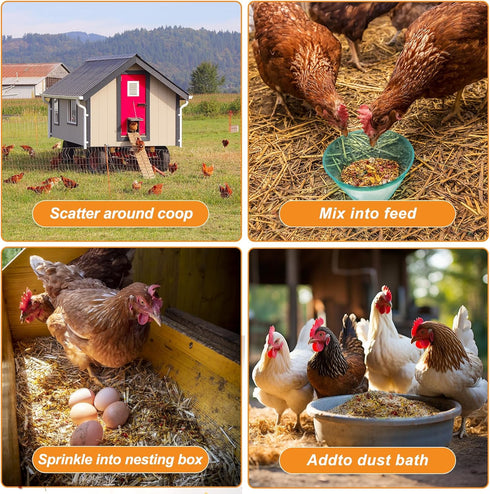 Vivaretio (17.6 OZ) Chicken Nesting Herbs and Flowers Chili Mix Supplement Coop Boxes Pads Roost Poultry House Feed