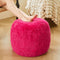 XeGe Fluffy Faux Fur Inflatable Pouf Ottoman, Soft Fuzzy Foot Stool Anti-Slip,