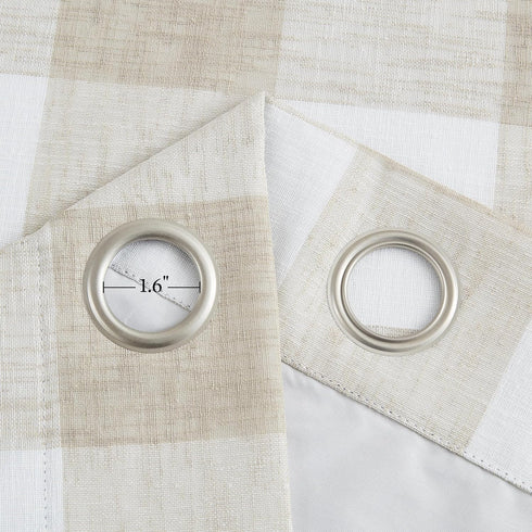 84 Inches Grommet Set White,40"x84"x2 Buffalo Plaid Full Blackout Window Curtains Long Checkered Panels Farmhouse Geo