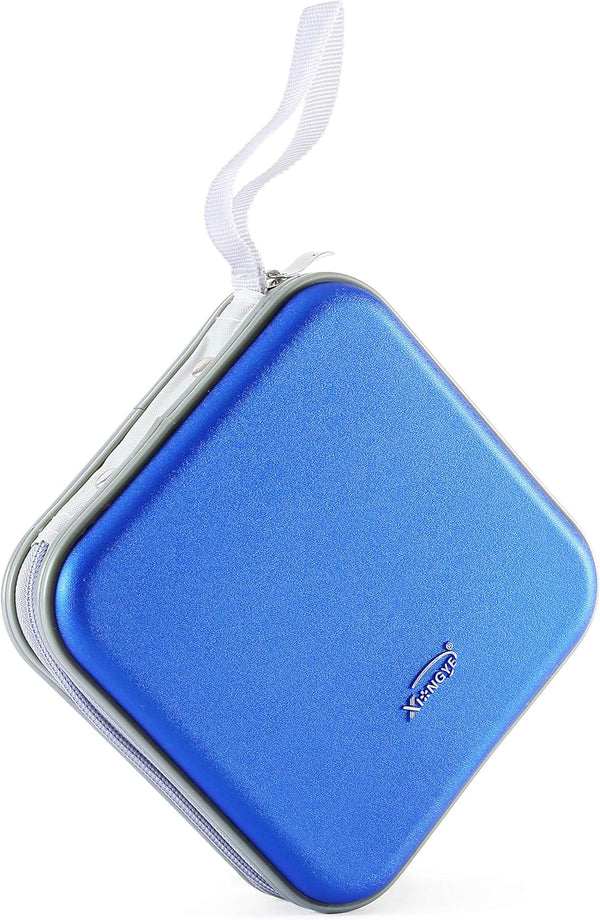 CD Storage Case for PS3 Games, Sturdy DVD Holder with 40 Inner CD Sleeves, Great Space Saver for DVD Shelf (Blue)