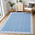 5x7 5 7 GarveeHome Rug for Living Room, Scalloped X Area Rugs Washable Non-Slip Solid Blue Modern Minimalism Low-Pile