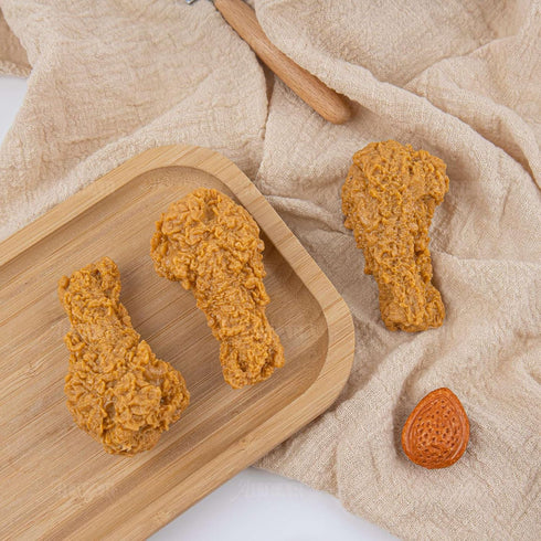 3 Pack AUEAR, Artificial Fried Chicken Leg Simulated Lifelike Fake for Home Market Display Kitchen Decoration