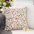YOUR SMILE Classical Embroidery Jacquard Decorative Throw Pillow Case, Beige Leaf Pattern, 18 x 18 inch
