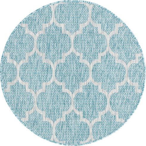 Unique Loom Trellis Collection Area Rug, Moroccan Inspired Lattice Design for Indoor/Outdoor Décor, 3 ft 3 in Round,