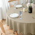Biscaynebay 60" Textured Fabric Round Tablecloths for Tables 28" to 48", Natural Water Resistant Covers for Dining,