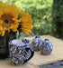 Encantada Handmade Hand-Painted Authentic Mexican Pottery, Salt and Pepper Shaker Set, Blue Flower (MC085F-K2)