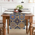 Winotic 90 Inches 13 90) Boho Bohemian Table Runner Long, Vintage Seasonal Blue Table Runners for Party Kitchen Dining