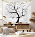 Lunarable Mathematics Room Tapestry King Size, Math Tree Branches Complex Formulas Print, Wall Hanging Bed Cover 30" X