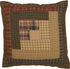 Tea Cabin Rustic 12"x12" Patchwork Pillow - Green Thanksgiving Cotton Square Bedroom Decor