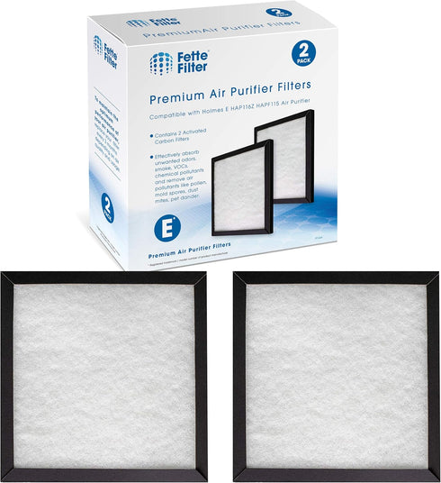 Fette Filter Replacement Filters Compatible with Holmes Filter E, Activated Carbon & Multi Layer, Pack of 2